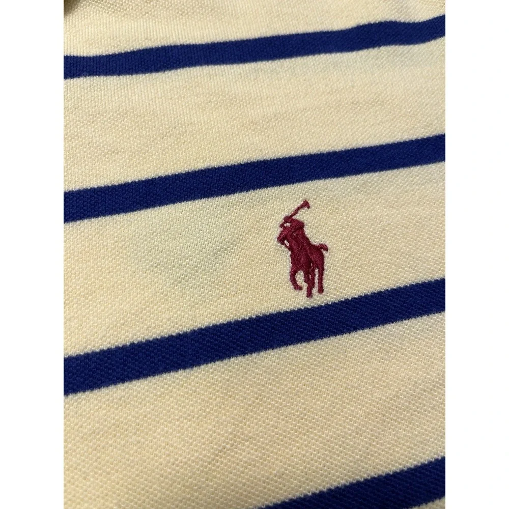 Polo‎ Ralph Lauren Mens XL Yellow Navy Striped Polo Shirt Pony Logo Preppy Golf